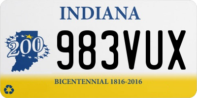 IN license plate 983VUX