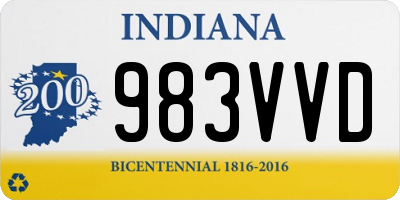 IN license plate 983VVD