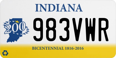 IN license plate 983VWR