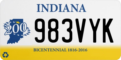 IN license plate 983VYK