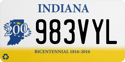 IN license plate 983VYL