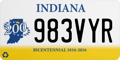 IN license plate 983VYR