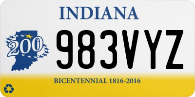 IN license plate 983VYZ