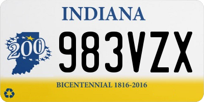 IN license plate 983VZX