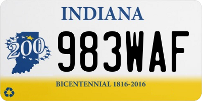 IN license plate 983WAF