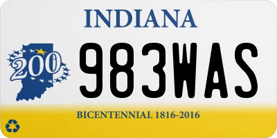IN license plate 983WAS