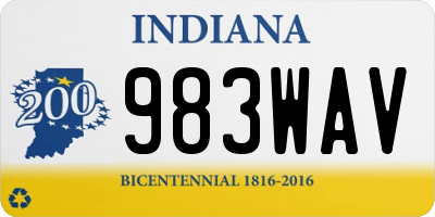 IN license plate 983WAV