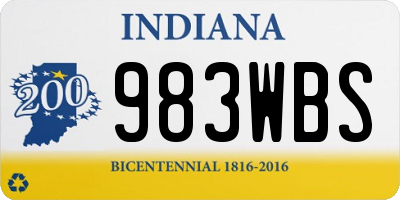 IN license plate 983WBS