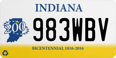 IN license plate 983WBV