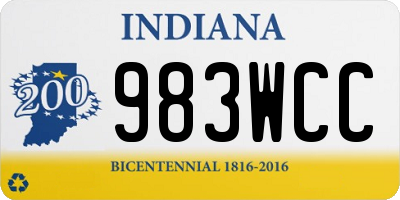 IN license plate 983WCC