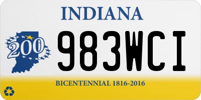 IN license plate 983WCI