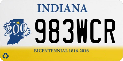 IN license plate 983WCR