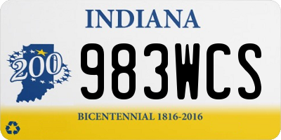 IN license plate 983WCS