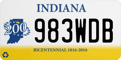 IN license plate 983WDB
