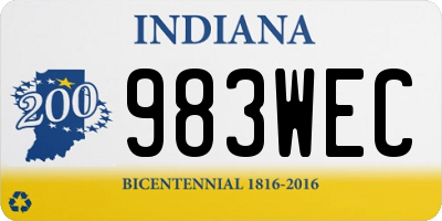 IN license plate 983WEC