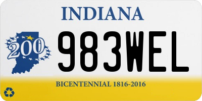 IN license plate 983WEL