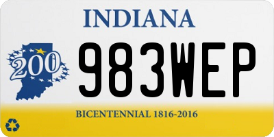 IN license plate 983WEP