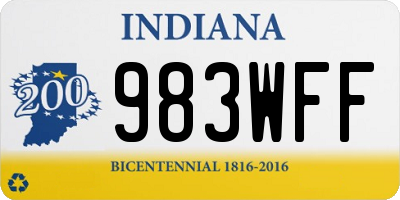 IN license plate 983WFF