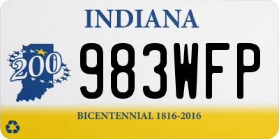 IN license plate 983WFP
