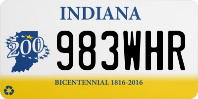IN license plate 983WHR