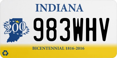 IN license plate 983WHV
