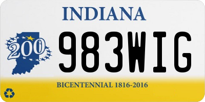 IN license plate 983WIG