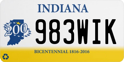 IN license plate 983WIK