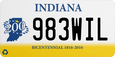 IN license plate 983WIL