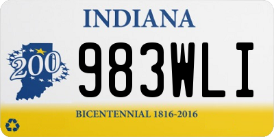 IN license plate 983WLI