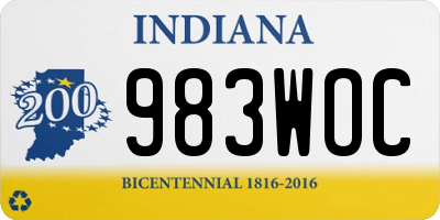IN license plate 983WOC