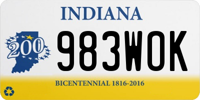 IN license plate 983WOK