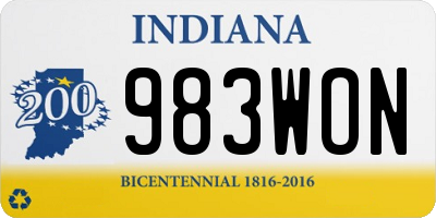 IN license plate 983WON