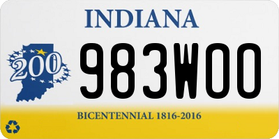 IN license plate 983WOO