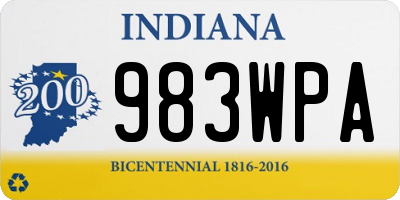 IN license plate 983WPA
