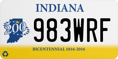 IN license plate 983WRF