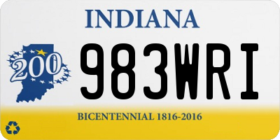 IN license plate 983WRI