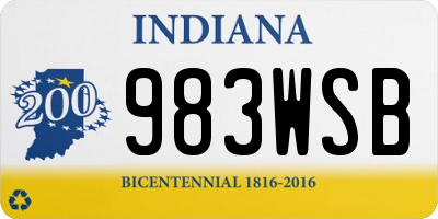 IN license plate 983WSB