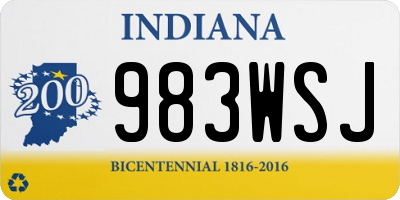 IN license plate 983WSJ