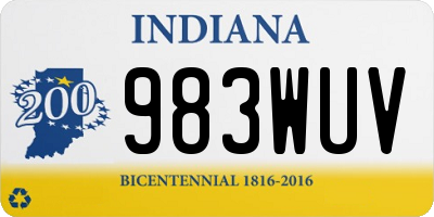IN license plate 983WUV