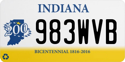 IN license plate 983WVB
