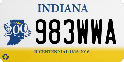 IN license plate 983WWA