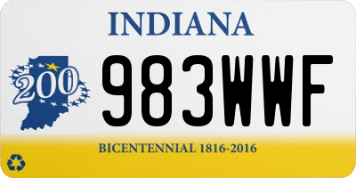 IN license plate 983WWF