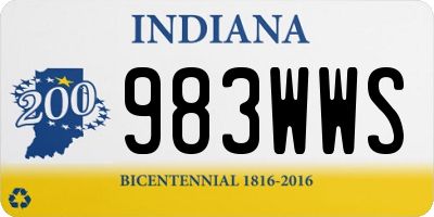 IN license plate 983WWS