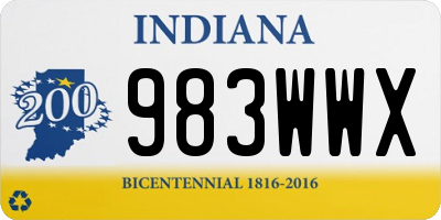 IN license plate 983WWX