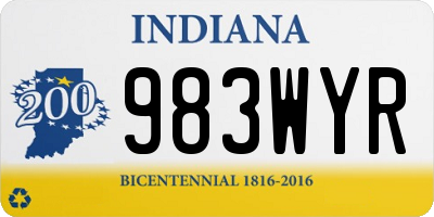 IN license plate 983WYR