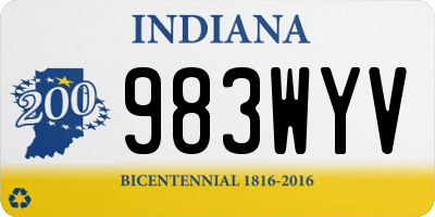 IN license plate 983WYV