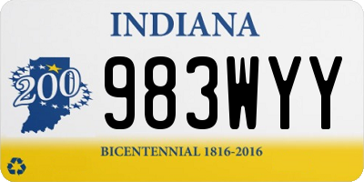 IN license plate 983WYY