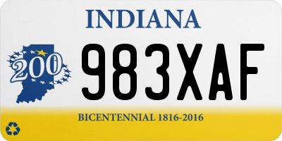 IN license plate 983XAF