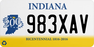 IN license plate 983XAV