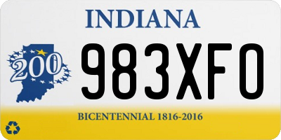 IN license plate 983XFO